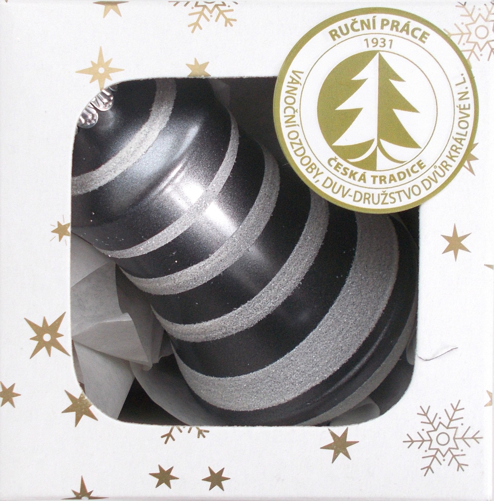 Vánoční ozdoby zvonek holubí šedá metalická skleněný
