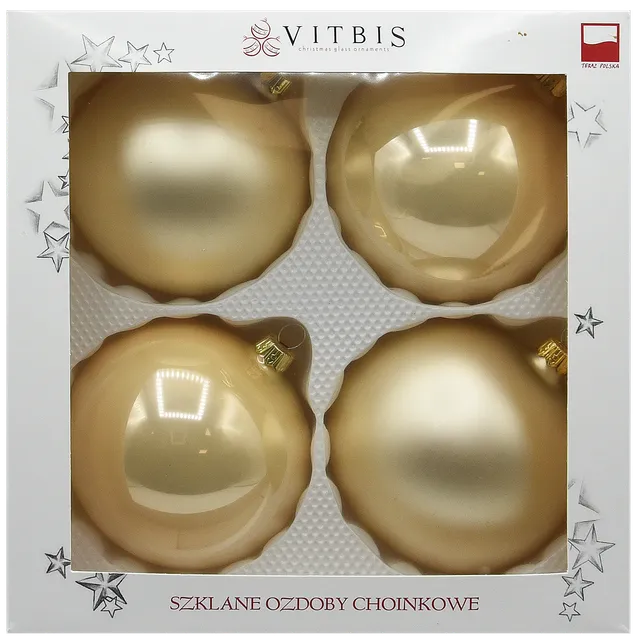 Vitbis Šampaň růžové skleněné baňky 10 cm 4 ks