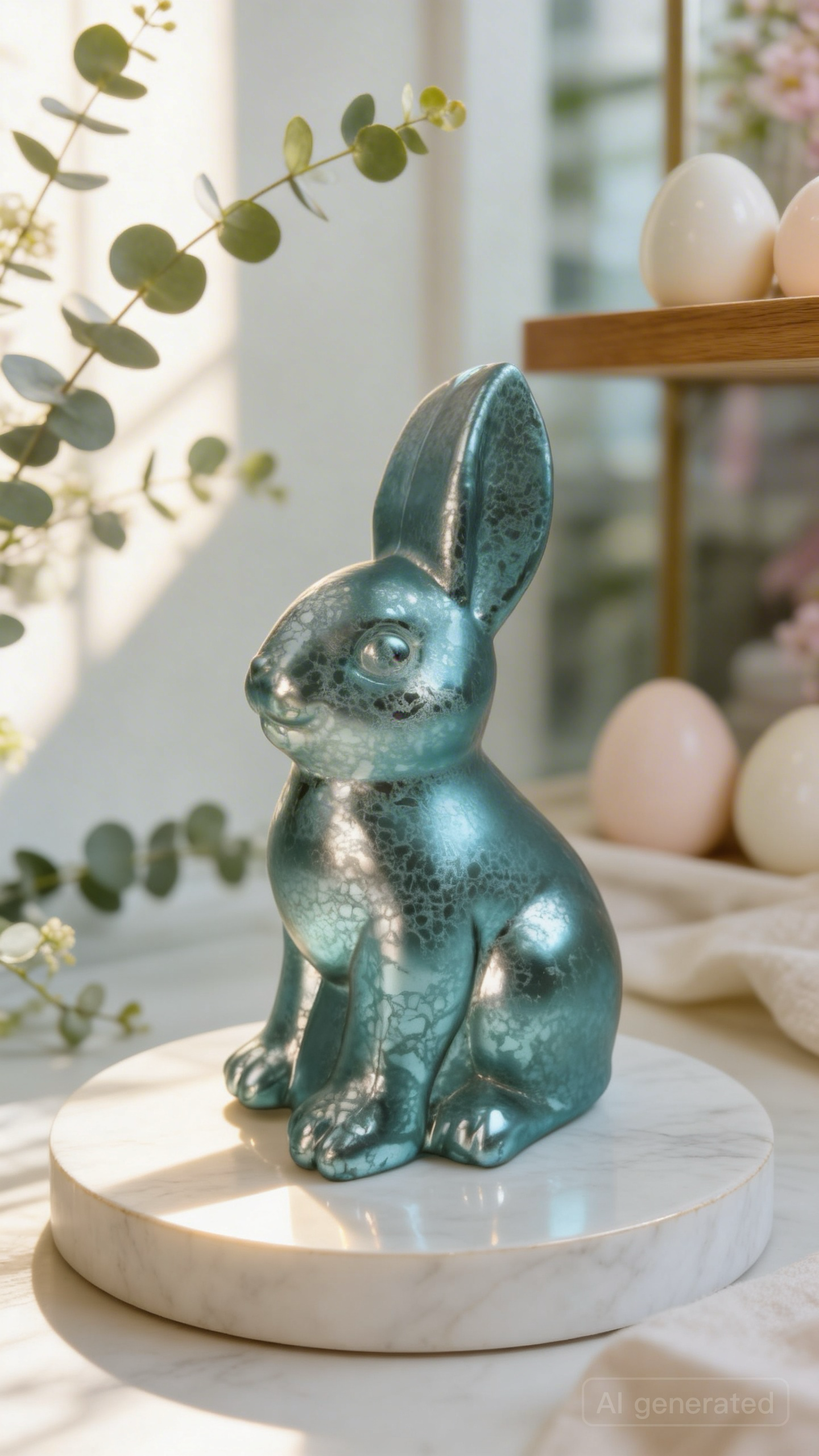 Vitbis Velikonoční zajíc skleněná figurka 20 cm s otvorem
