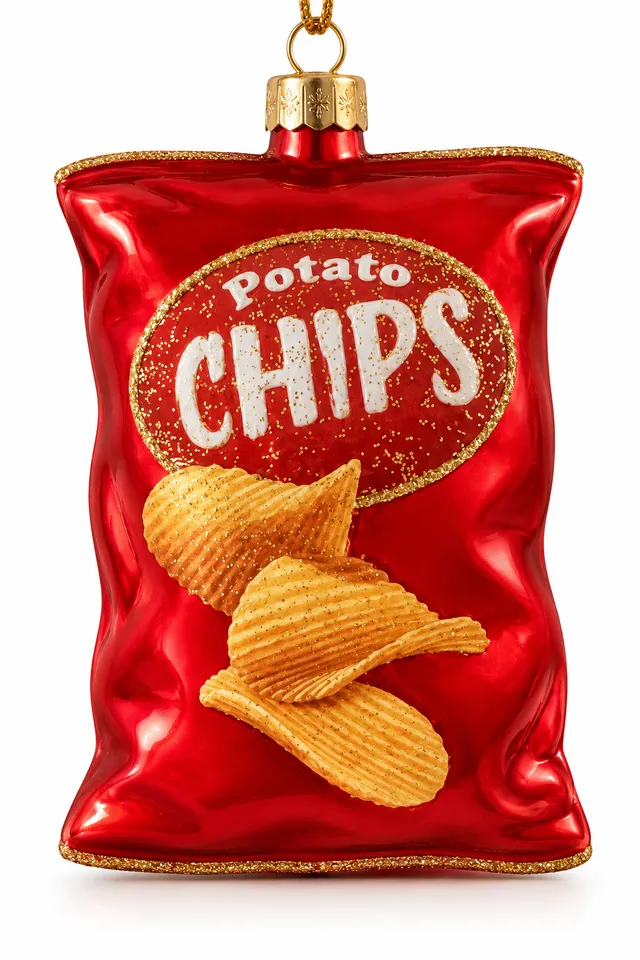 Vitbis Chipsy skleněná baňka 9 cm tvarovaná