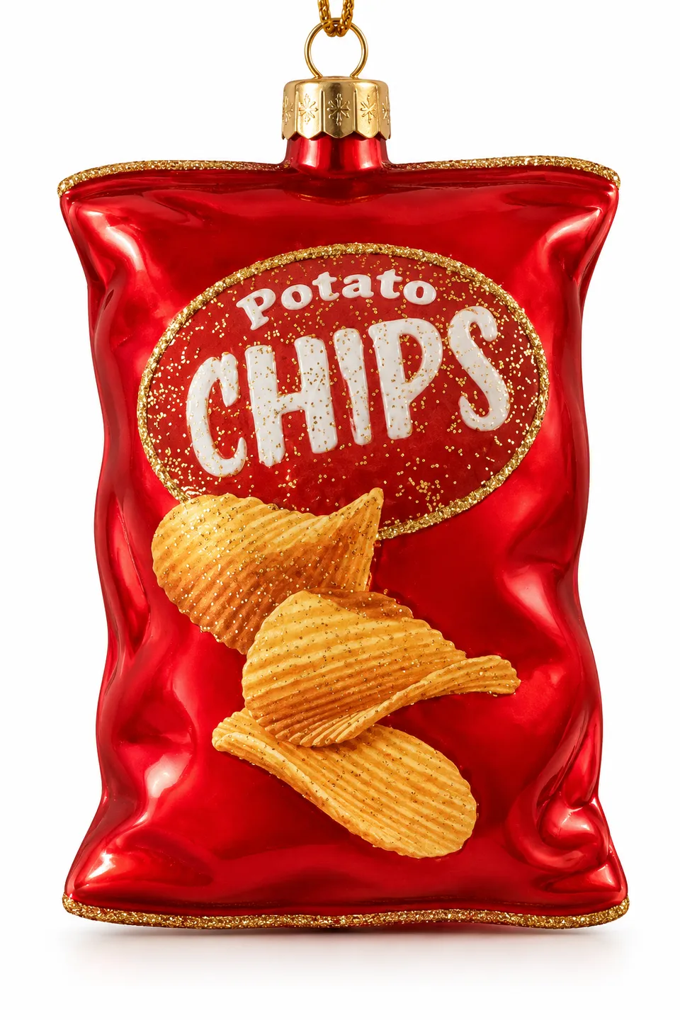 Vitbis Chipsy skleněná baňka 9 cm tvarovaná