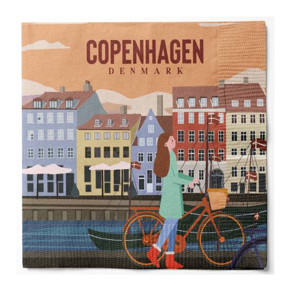 Det Gamle Apotek Napkins papírové ubrousky oranžové 33 cm 20 ks