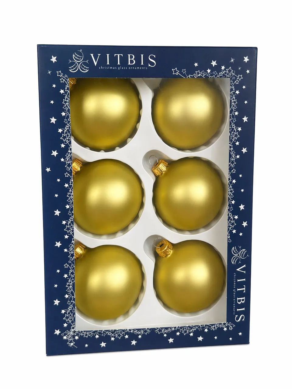 Vitbis Limonková zeleň skleněná baňka 7 cm 6 ks