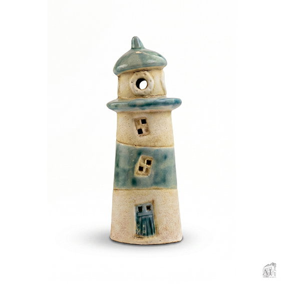 Det Gamle Apotek Light House maják dekorace modrý 16 cm