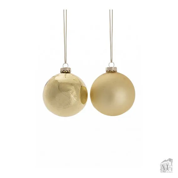 Det Gamle Apotek Gold Christmas Baubles baňka zlatá 8 cm