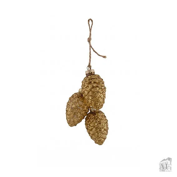 Det Gamle Apotek Pinecone šiška zlatá skleněná 7 cm