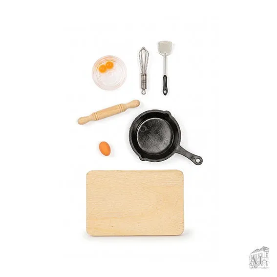 Det Gamle Apotek Egg beating set doplněk pro skřítky 6 cm