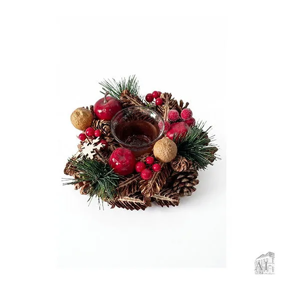 Det Gamle Apotek Candle holder svícen červený 16 cm plast