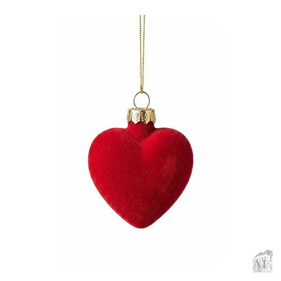 Det Gamle Apotek Heart skleněné srdce červené 4 cm