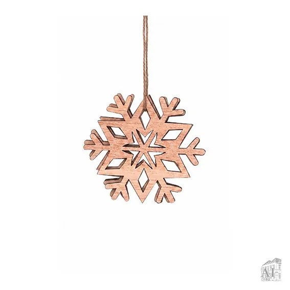 Det Gamle Apotek Snowflake ozdoba vločka dřevo 8 cm