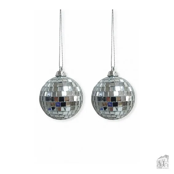Det Gamle Apotek Silver Disco vánoční baňka 8 cm stříbrná