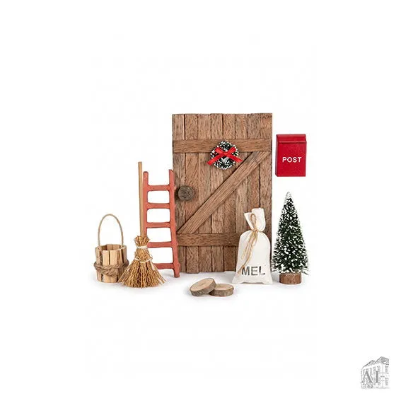 Det Gamle Apotek Gnome door set dvířka pro skřítka 18 cm dřevo