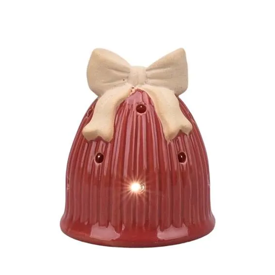 Det Gamle Apotek Bell with LED zvonek červený kamenina 8 cm