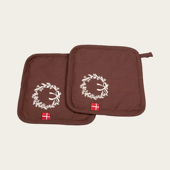 Det Gamle Apotek Pot holder chňapka hnědá 20 cm 2 ks