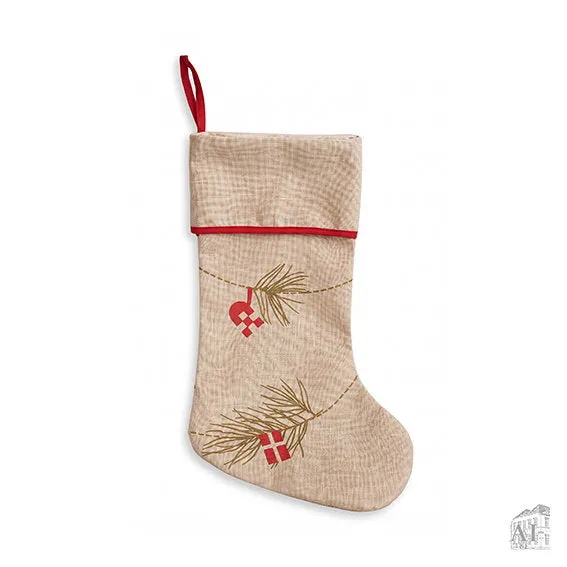 Det Gamle Apotek Christmas Stocking punčocha hnědá 44 cm
