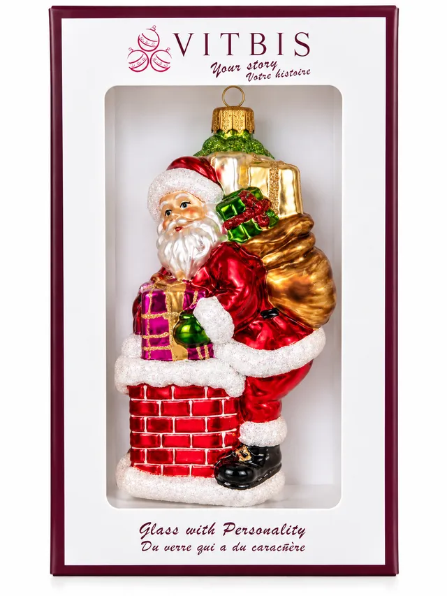 Vitbis Mikuláš s dárky vánoční baňka 14 cm figurka