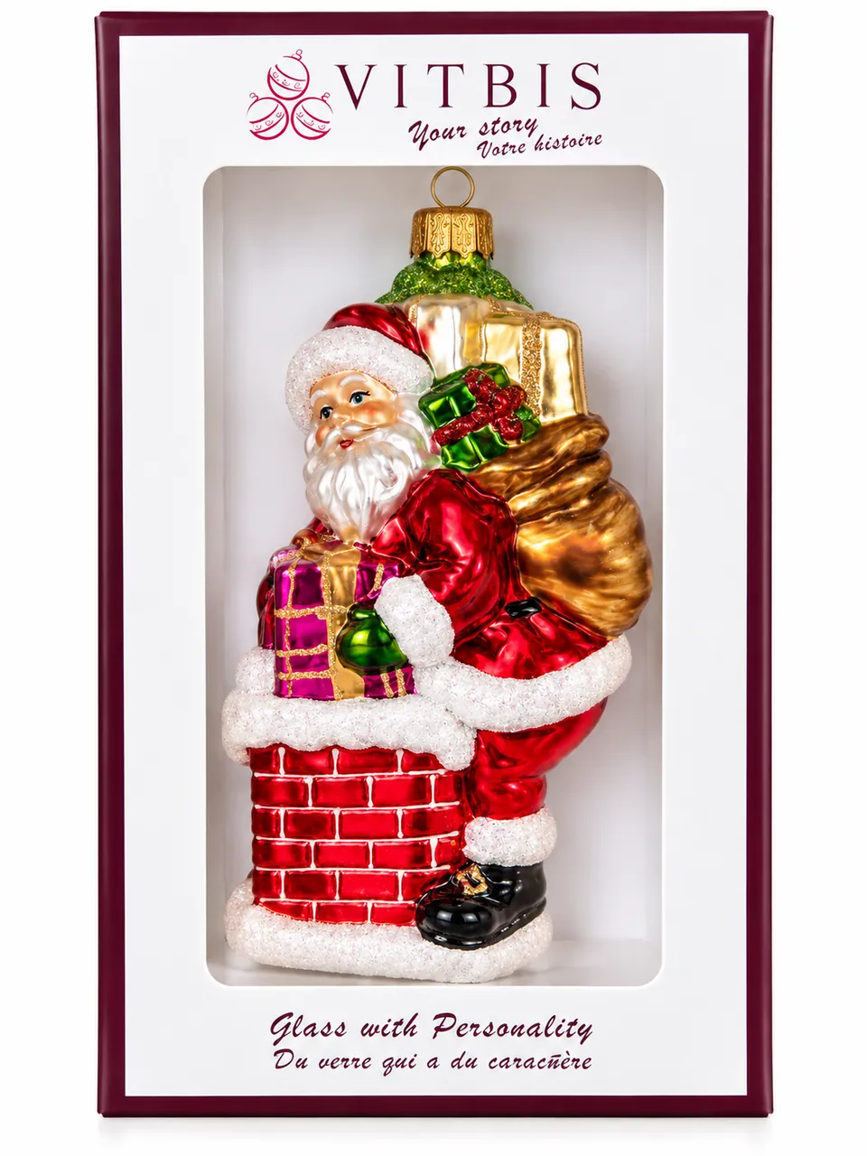 Vitbis Mikuláš s dárky vánoční baňka 14 cm figurka