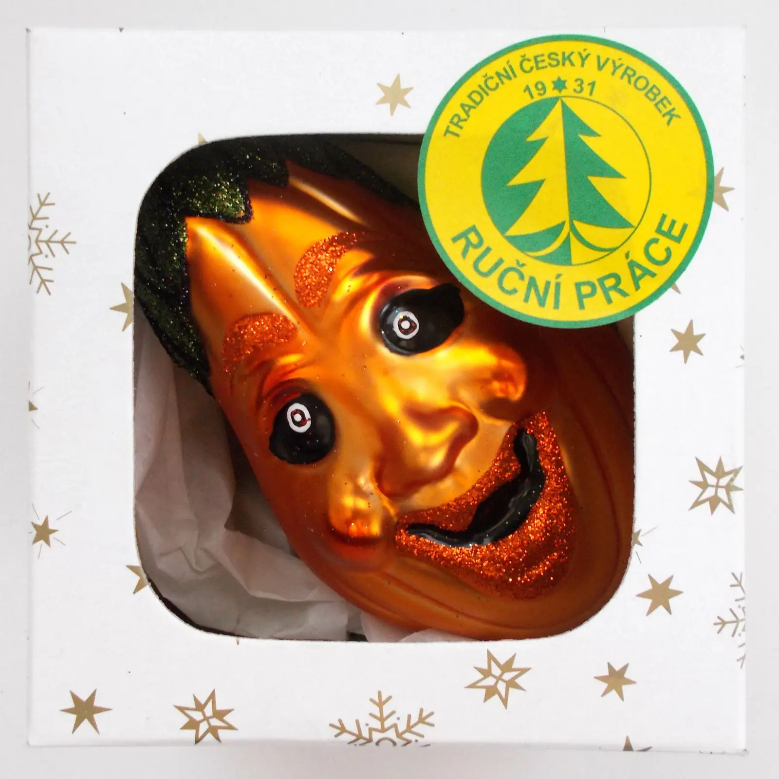 Vánoční ozdoby Halloween oranžová matná forma