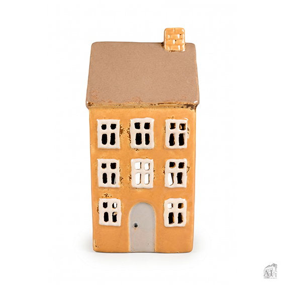 Det Gamle Apotek House domeček na čajovou svíčku žlutý 23 cm