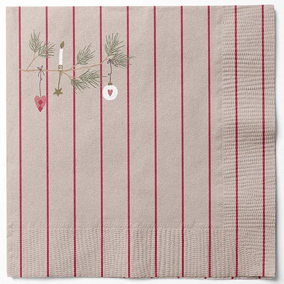 Det Gamle Apotek Napkins vánoční ubrousky béžové 30 cm