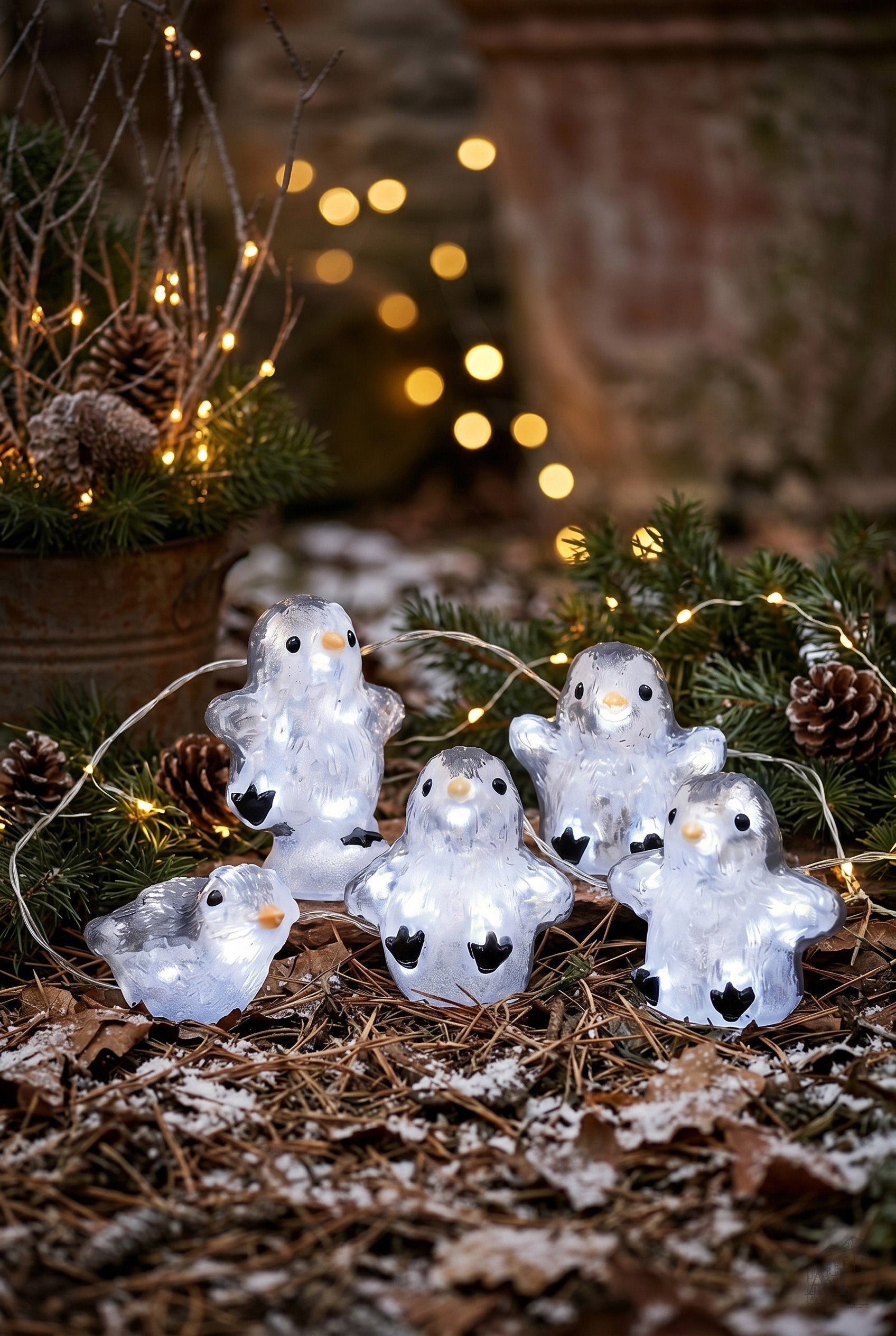 Det Gamle Apotek Pinguin 40 LED dekorace tučňák 5 ks studená bílá
