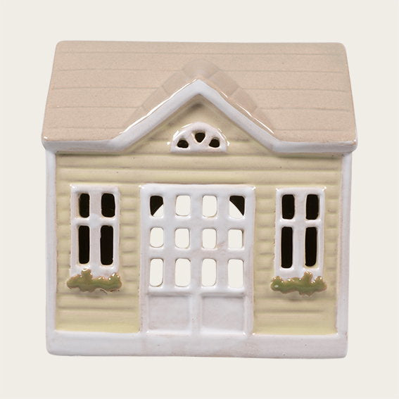Det Gamle Apotek House keramický domeček 9 cm žlutý