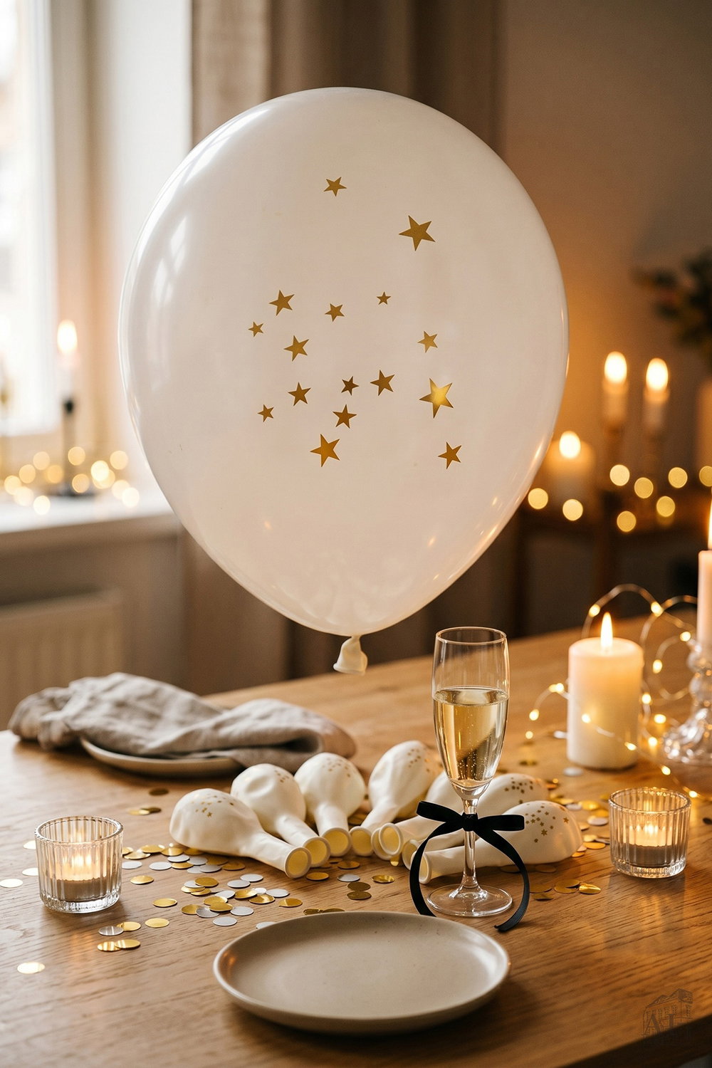 Det Gamle Apotek Balloon latexové balónky bílé se hvězdami 10 ks