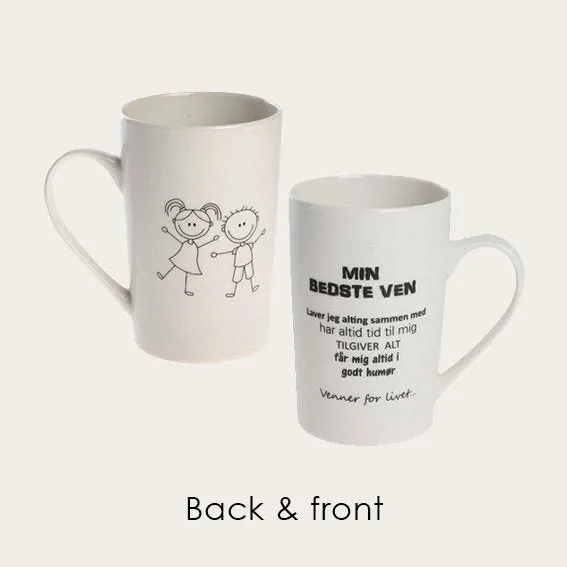 Det Gamle Apotek Mug hrnek bílý Min bedste ven