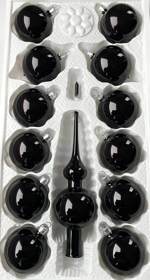 Vánoční ozdoby sada se špicí 80139117 černá 60 mm