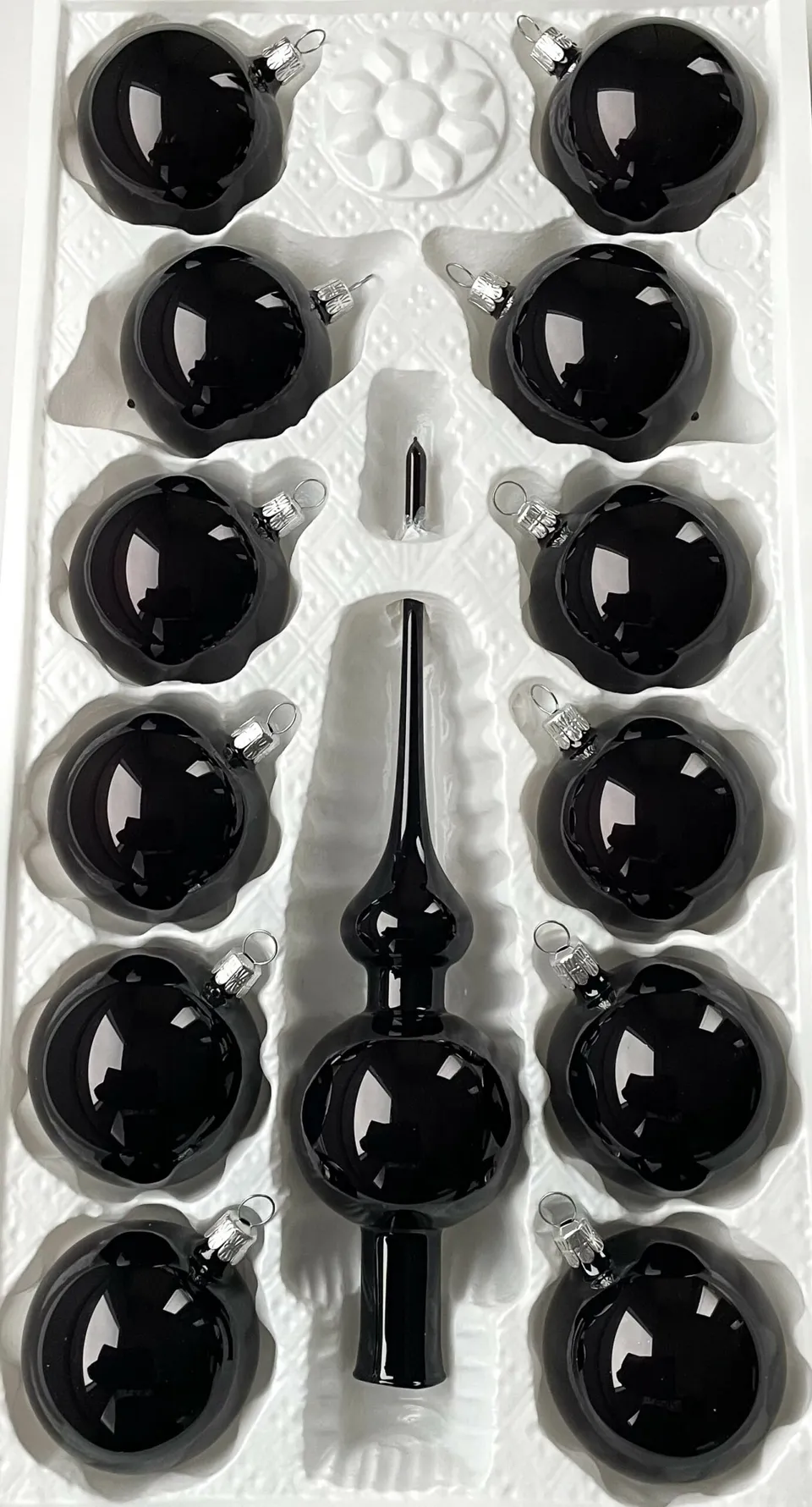 Vánoční ozdoby sada se špicí 80139117 černá 60 mm