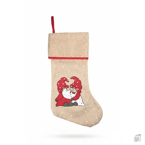 Det Gamle Apotek Christmas stocking punčocha 44 cm jutová