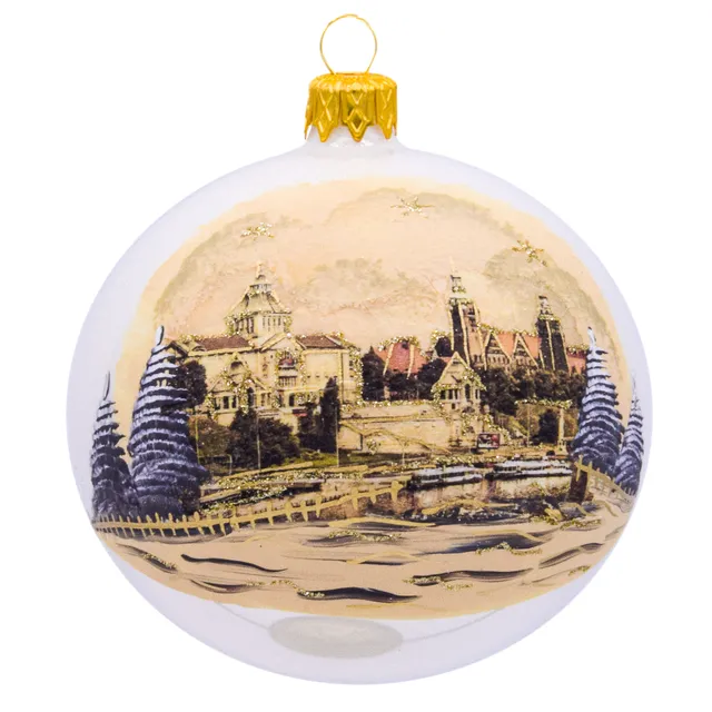 Vitbis Szczecin skleněná baňka 10 cm matná vintage
