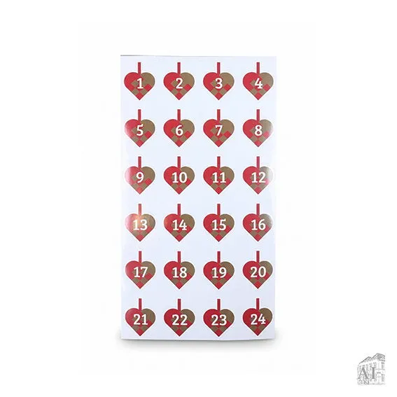 Det Gamle Apotek Stickers samolepky s čísly červené