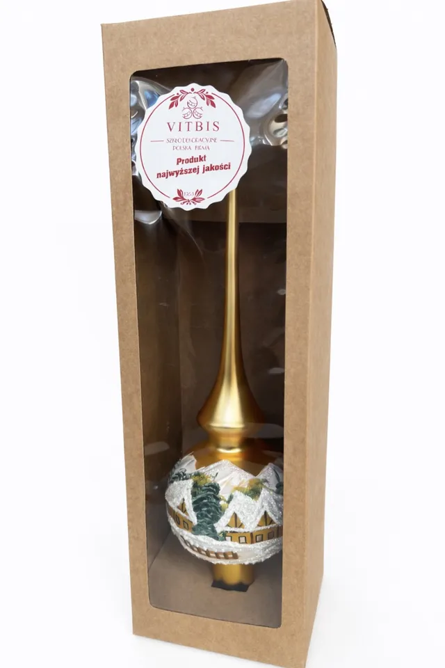 Vitbis Zlatá krajina špice na stromek 35 cm matná