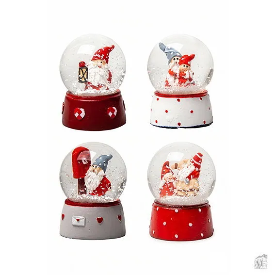 Det Gamle Apotek Santa Petit sněžítko 7,5 cm červené