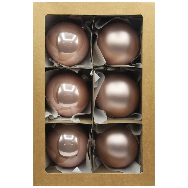 Vitbis Růžová sada skleněné baňky 8 cm 6 ks