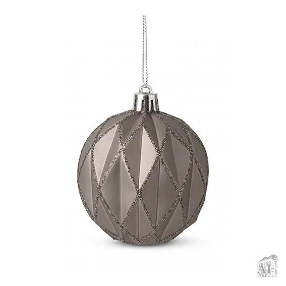 Det Gamle Apotek Grey Christmas bauble baňka šedá 6 cm