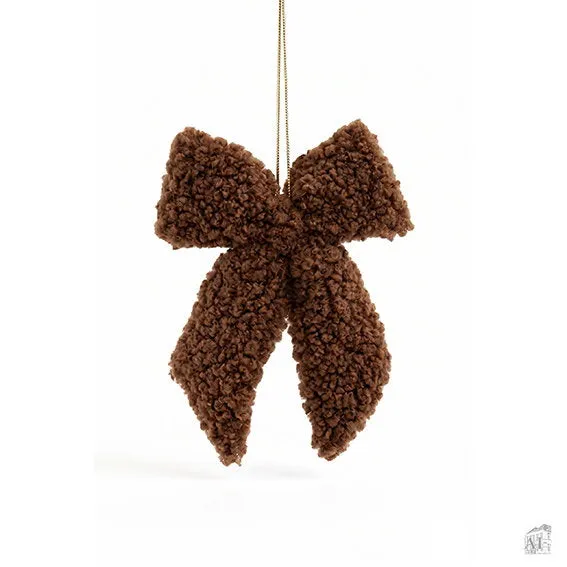 Det Gamle Apotek Bow vánoční mašle 19 cm hnědá polyester