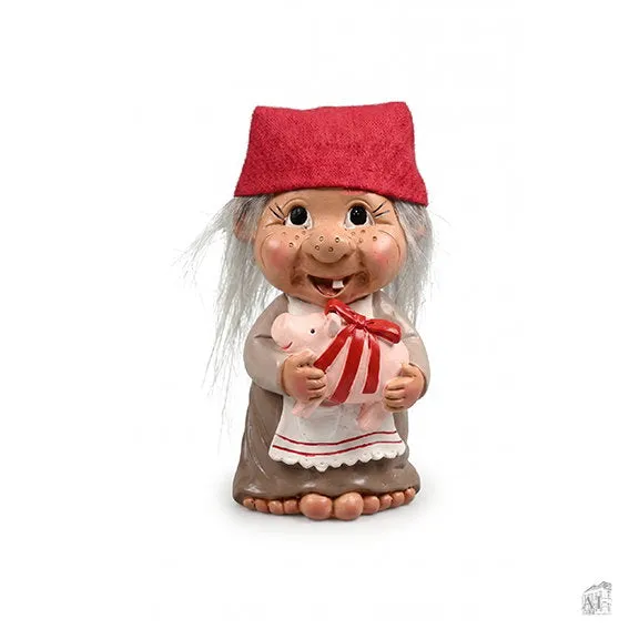 Det Gamle Apotek Grete trollí figurka s prasátkem 16 cm