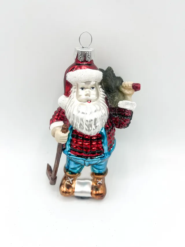 Vitbis Santa dřevoubec skleněná ozdoba 13 cm