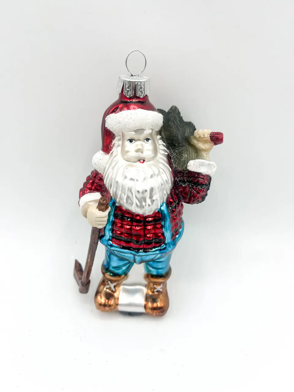 Vitbis Santa dřevoubec skleněná ozdoba 13 cm