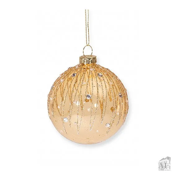 Det Gamle Apotek Gold Christmas Bauble baňka zlatá 8 cm