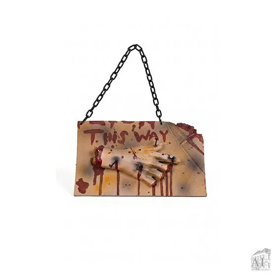 Det Gamle Apotek Sign w. hand plastová dekorace Halloween 19 cm