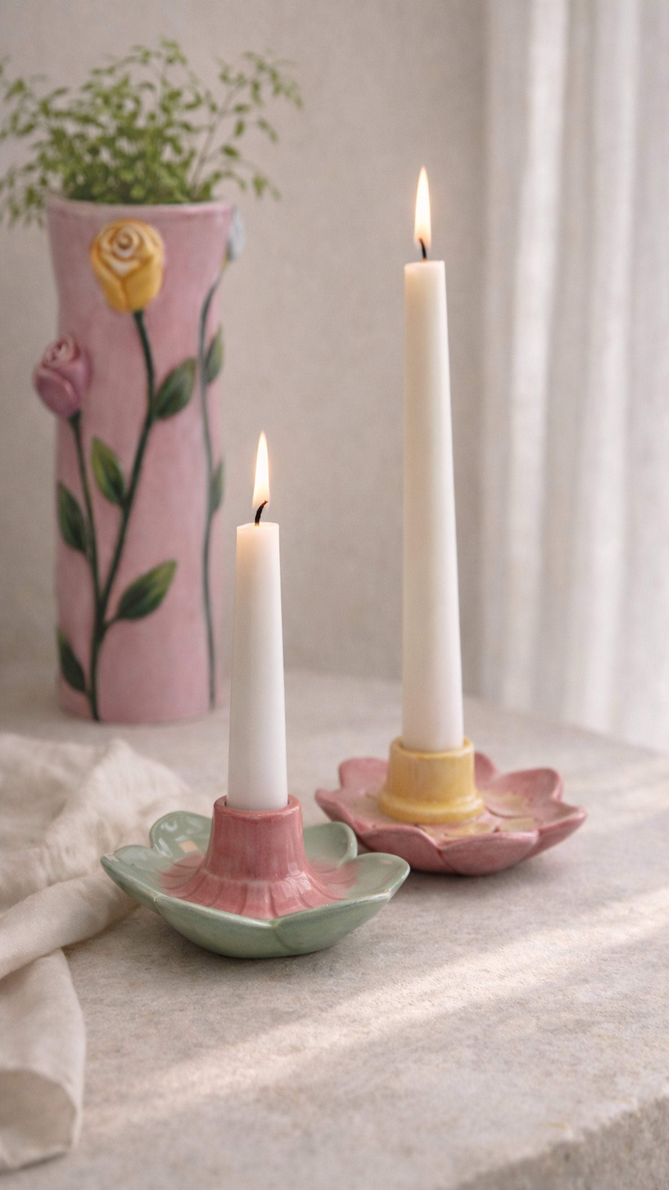 Det Gamle Apotek Candle holder svícen zelený keramika 3 cm