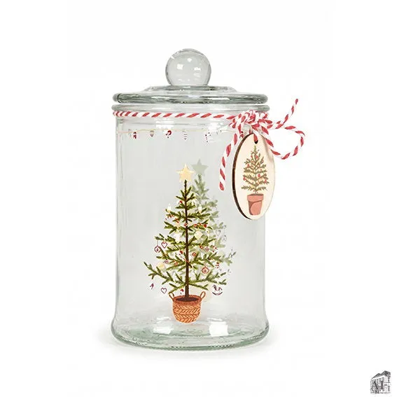 Det Gamle Apotek Glass jar dóza 18 cm bílá sklo