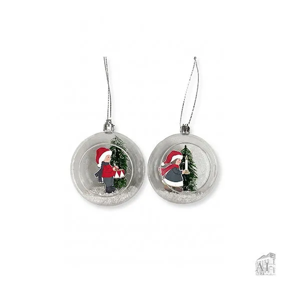 Det Gamle Apotek Christmas baubles baňky s dětmi 8 cm