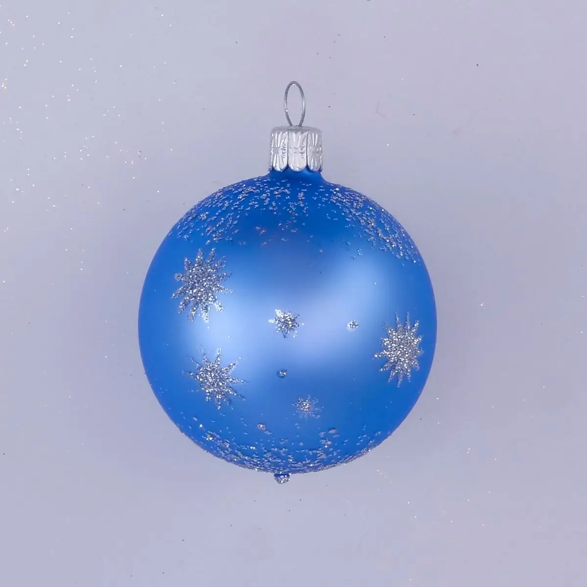 Vánoční ozdoby 11249L43 skleněná koule blankytná 60mm