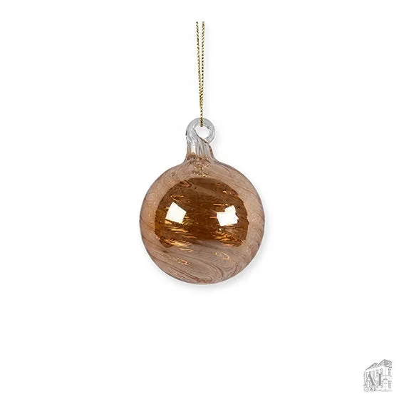 Det Gamle Apotek Gold Christmas bauble skleněná baňka zlatá 6 cm