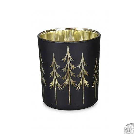 Det Gamle Apotek Tealight svícen skleněný černý 10 cm
