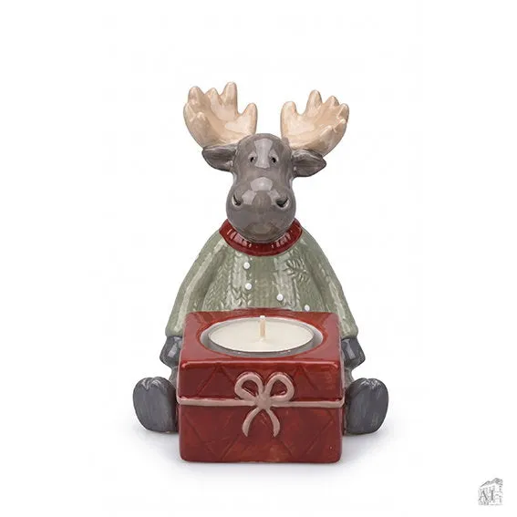 Det Gamle Apotek Moose keramický los červený 9 cm